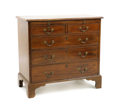 Lot 381 - A George III style inlaid mahogany batchelor's chest