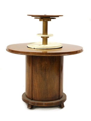 Lot 101 - An Art Deco walnut 'surprise' cocktail table