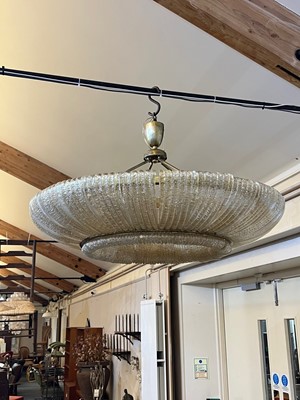 Lot 148 - An Italian brass and aventurine glass ceiling light