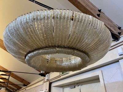 Lot 148 - An Italian brass and aventurine glass ceiling light