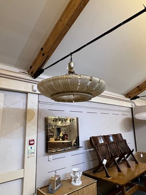 Lot 148 - An Italian brass and aventurine glass ceiling light