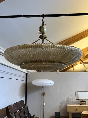 Lot 148 - An Italian brass and aventurine glass ceiling light