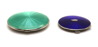 Lot 39 - A silver and enamelled compact