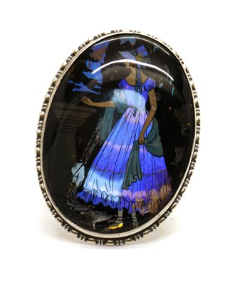 Lot 38 - A butterfly-wing picture of a lady