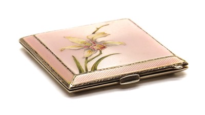 Lot 40 - A silver and enamelled compact