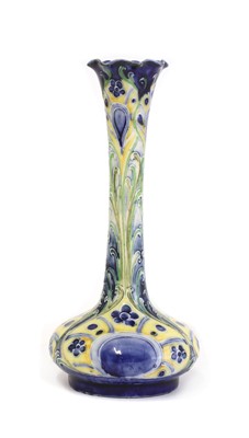 Lot 199 - A Moorcroft pottery Florian ware 'Peacock Feather' vase