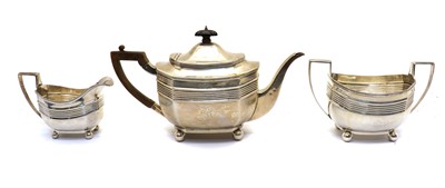 Lot 5 - A late Victorian three piece silver tea service