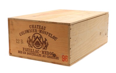 Lot 110 - Chateau Colombier-Monpelou, Pauillac-Medoc, 1996 (12, OWC)