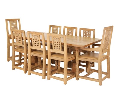 Lot 148 - A Robert 'Mouseman' Thompson oak dining suite