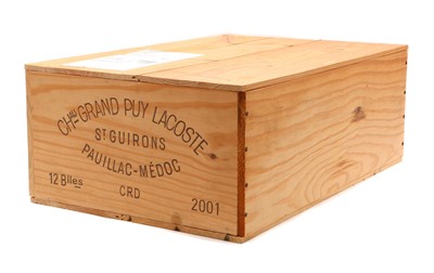 Lot 124 - Chateau Grand Puy-Lacoste, 5eme Cru Classe, Pauillac, 2001 (12, OWC)