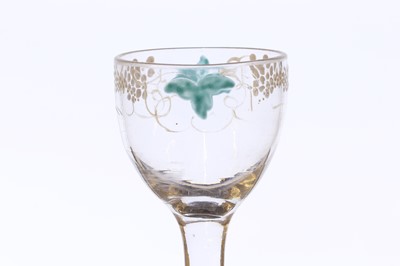 Lot 341 - A Beilby polychrome enamelled wine glass