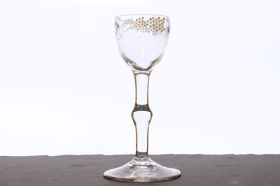 Lot 341 - A Beilby polychrome enamelled wine glass