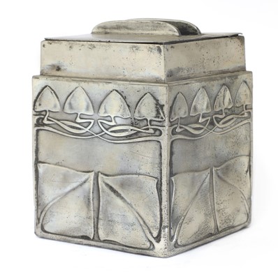 Lot 45 - A Liberty Tudric tea caddy or biscuit box