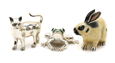 Lot 32 - A collection of three novelty silver and enamel figures