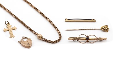 Lot 423 - A collection of gold jewellery