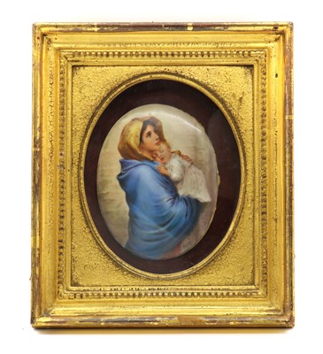 Lot 150A - A Continental gilt framed porcelain plaque