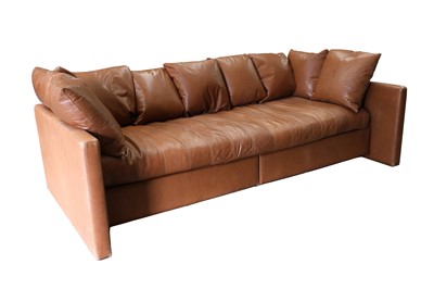 Lot 484 - A leather settee