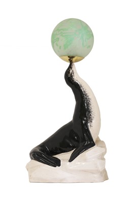 Lot 150 - An Art Deco ceramic table lamp