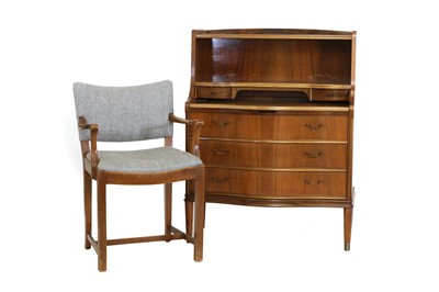 Lot 359 - A Danish walnut desk bureau