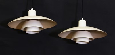 Lot 377 - A pair of Danish 'Model 4/3' hanging pendant lights