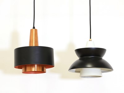 Lot 369 - Two Danish hanging light pendants
