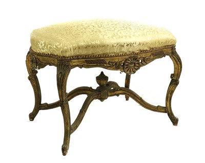 Lot 396 - A Rococo style giltwood stool