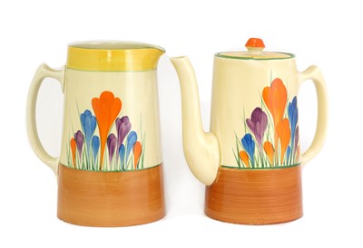 Lot 139 - A Clarice Cliff 'Autumn Crocus' tankard coffee pot and lid