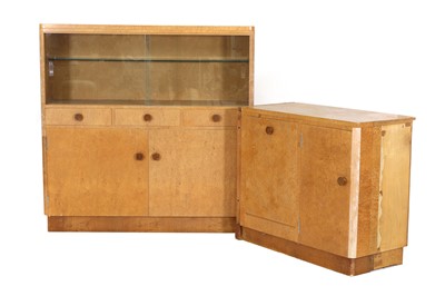 Lot 161 - A suite of burr maple wall furniture