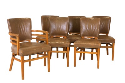 Lot 163 - Seven Art Deco maple drawing chairs