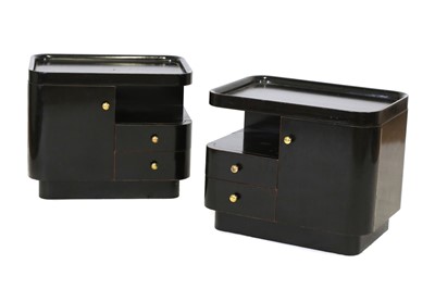 Lot 84 - A pair of German Art Deco mahogany bedside tables