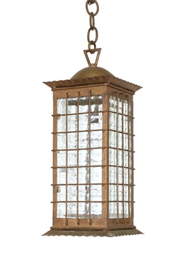 Lot 29 - A painted metal hall lantern