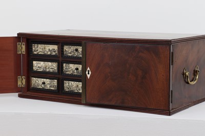 Lot 51 - A flame mahogany and ivory table cabinet