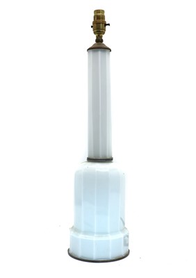 Lot 93 - A milk glass table lamp