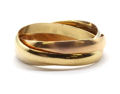 Lot 85 - A three colour gold Russian wedding ring