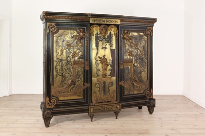 Lot 270 - A Napoleon III ebony and ormolu-mounted boulle-inlaid cabinet
