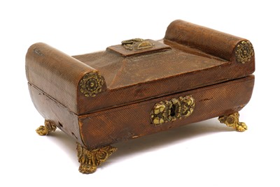 Lot 171 - A Regency lacquered leather trinket box