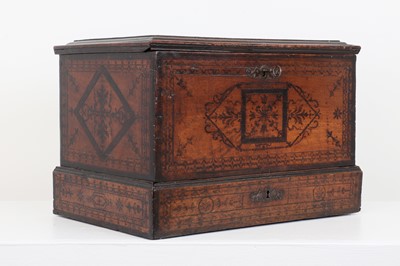Lot 300 - A walnut and penwork box