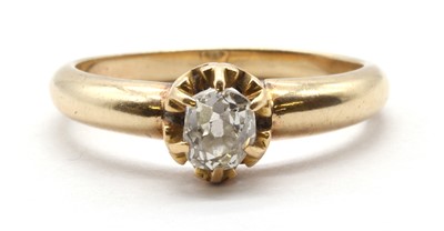 Lot 17 - A gold single stone diamond ring