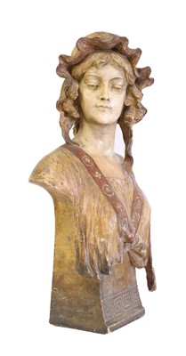 Lot 33 - A Goldscheider terracotta bust of a girl