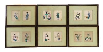 Lot 70 - A collection of twelve Chinese pith paper studies