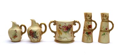 Lot 76 - A Royal Worcester porcelain twin-handled vase