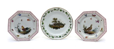 Lot 70 - A pair of Berlin porcelain pierced octagonal plates