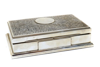 Lot 18 - A niello work silver cigar box