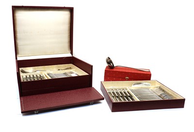 Lot 14 - A Belgian silver plated canteen for twelve settings