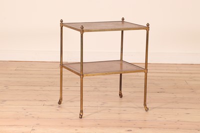 Lot 590 - A brass two-tier étagère