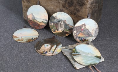 Lot 183 - A set of six Grand Tour aquatinted magic lantern slides