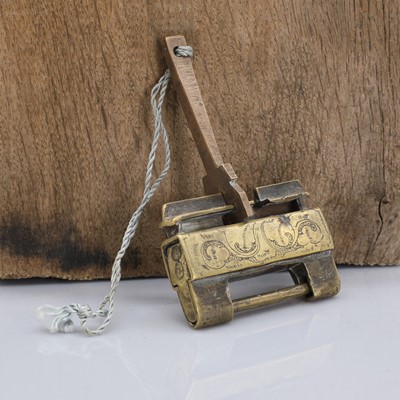 Lot 178 - A Chinese brass push lock