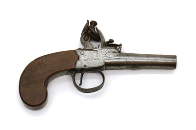 Lot 201 - An English box lock flintlock pistol