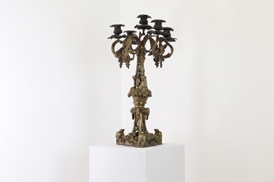 Lot 385 - A gilt-bronze candelabrum