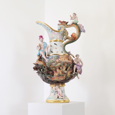 Lot 321 - A Meissen porcelain ewer, emblematic of fire